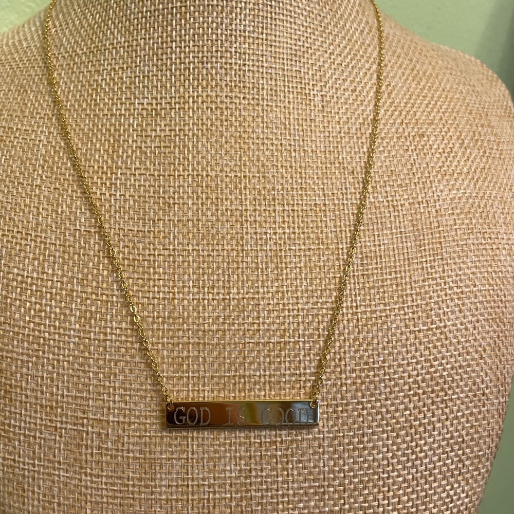 Dainty gold God is Good necklace